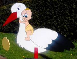 Klapperstorch Joline mit gelber Babywindel XXL - Bild vergr��ern 