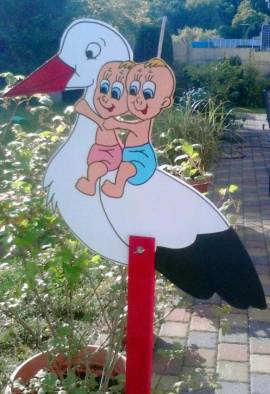 Klapperstorch Joline fr Zwillinge Mdchen/Junge - Bild vergrern 