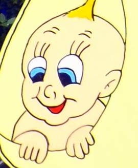 Adebar mit gelber Babywindel - Bild vergr��ern 